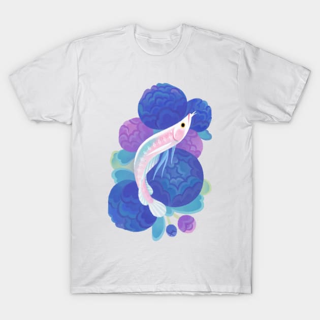 Arowana and peony 1 T-Shirt by pikaole